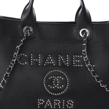 Chanel Caviar Small Studded Deauville Tote Black 8 of 8