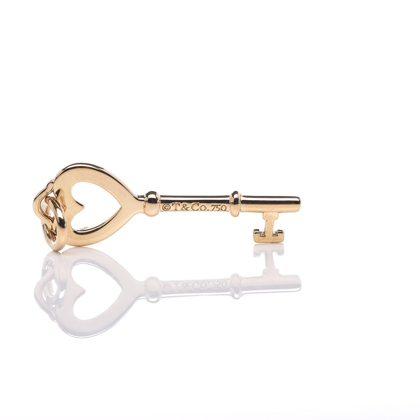 18K Yellow Gold Mini Heart Key Pendant