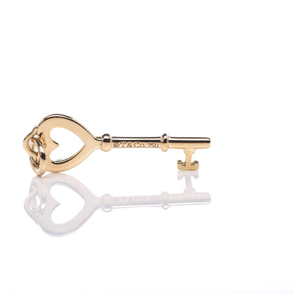 Tiffany 18K Yellow Gold Mini Heart Key Pendant 3 of 3