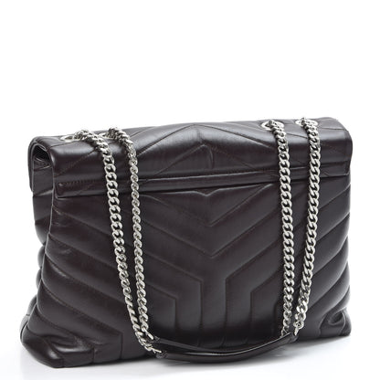 Saint Laurent Calfskin Y Quilted Monogram Medium Loulou Chain Satchel Amaranto 2 of 10