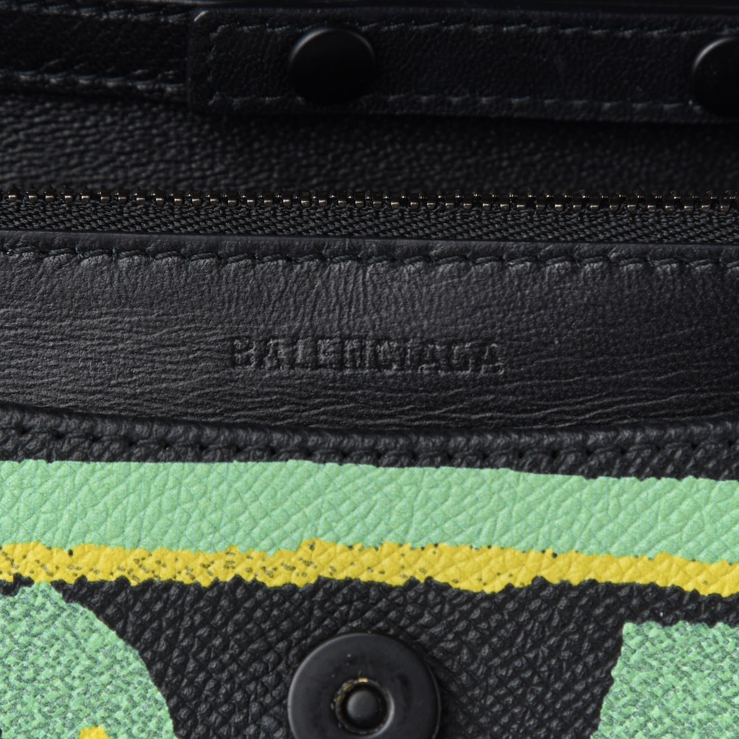 Balenciaga Grained Calfskin Car Tag BB Wallet On Chain Black TBC 10 of 10