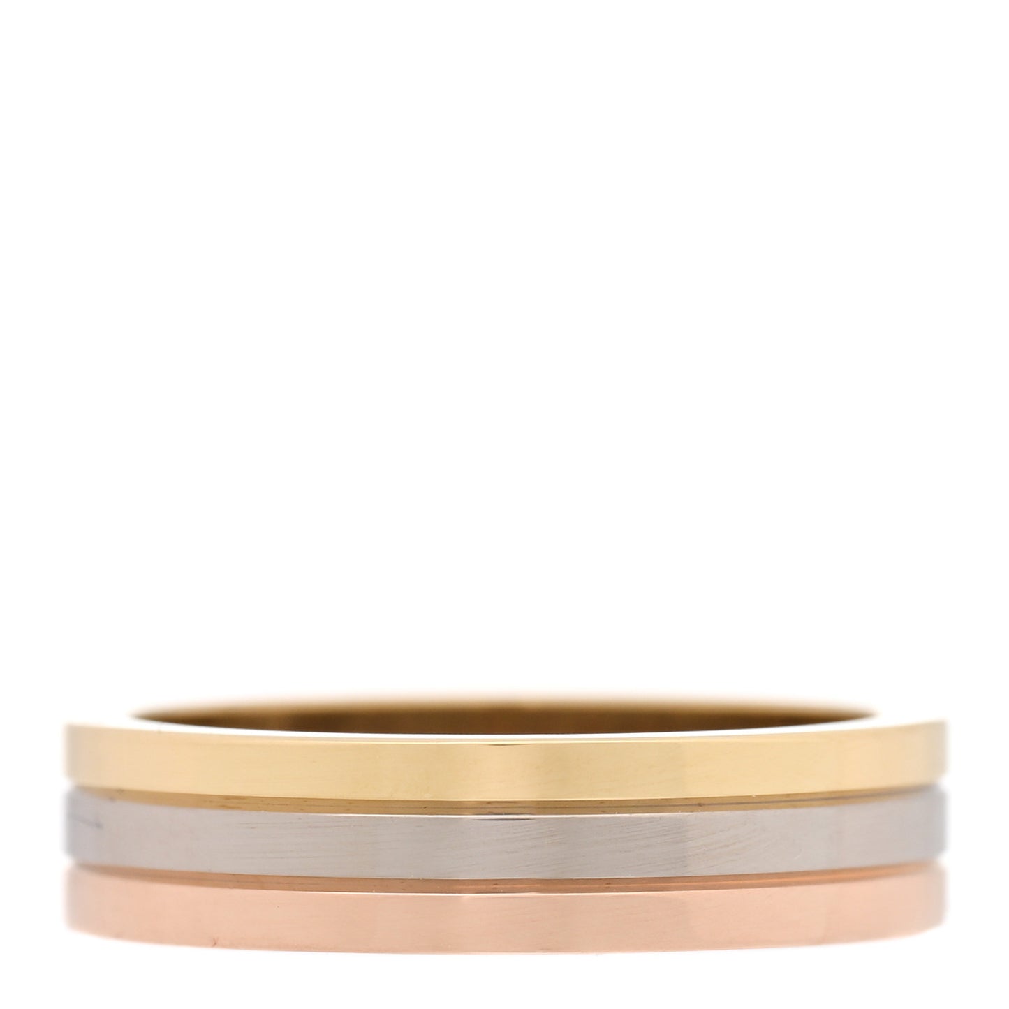 18K Pink White Yellow Gold 3.5mm Trinity Wedding Band Ring 53 6.5