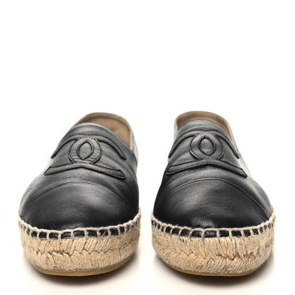 Chanel Lambskin CC Espadrilles 37 Black 2 of 10