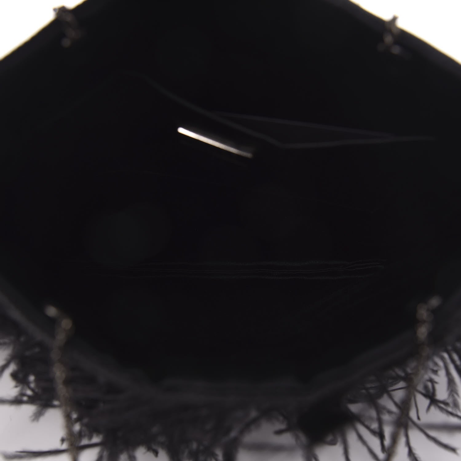 Prada Piume Feather Satin Chain Tote Black 5 of 9