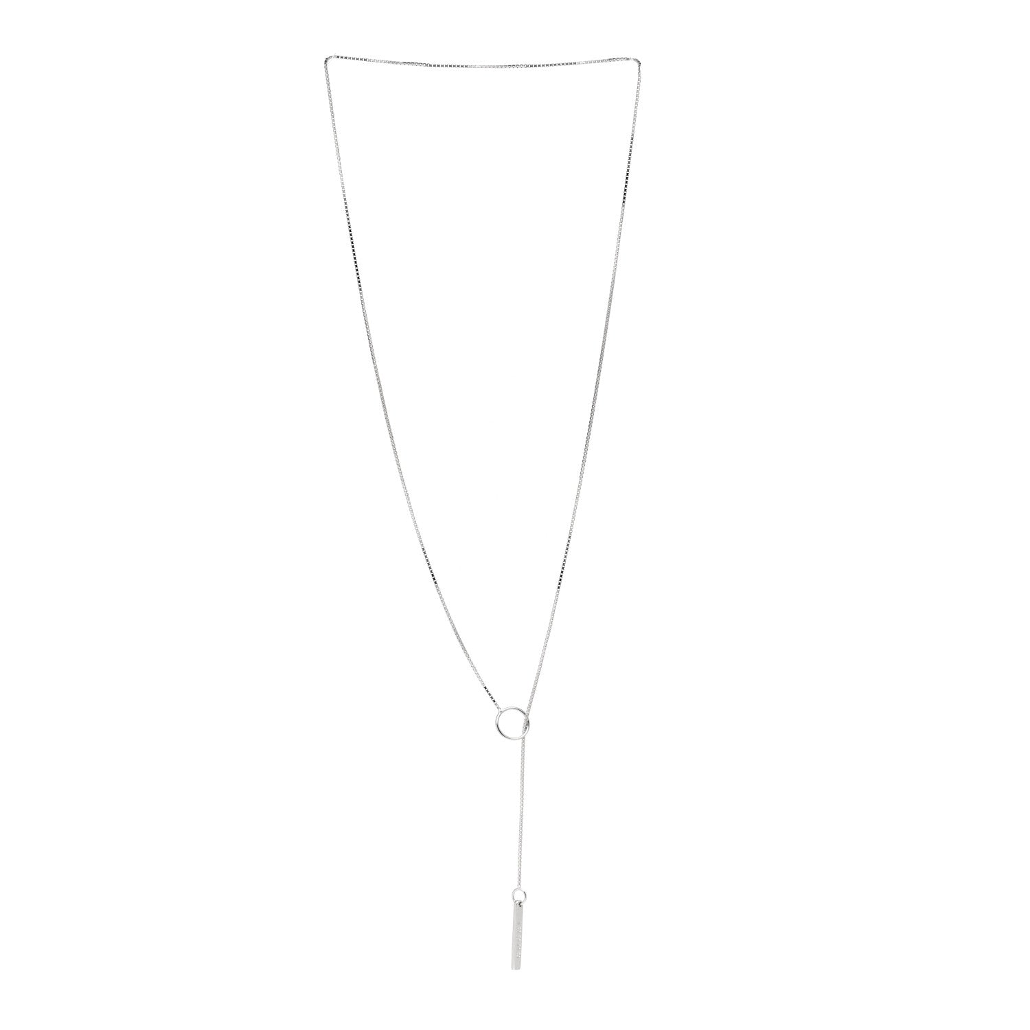 Gucci 18K White Gold 20mm Lariat Necklace 3 of 5