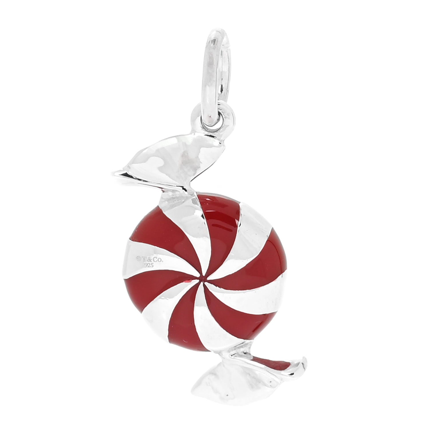 Tiffany Sterling Silver Enamel Bon Bon Candy Charm Red 1 of 3