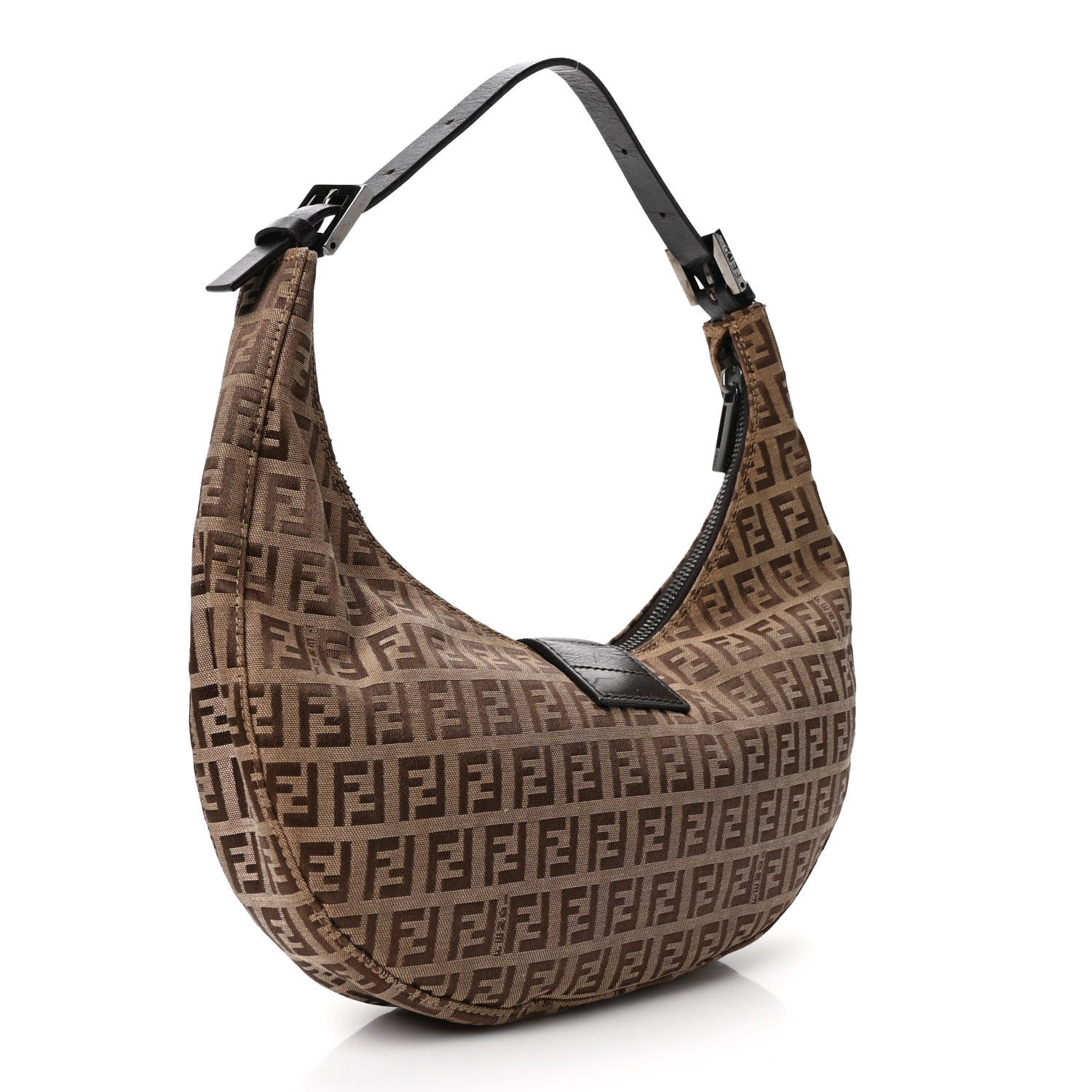 Fendi Zucchino Half Moon Baguette Brown 3 of 8