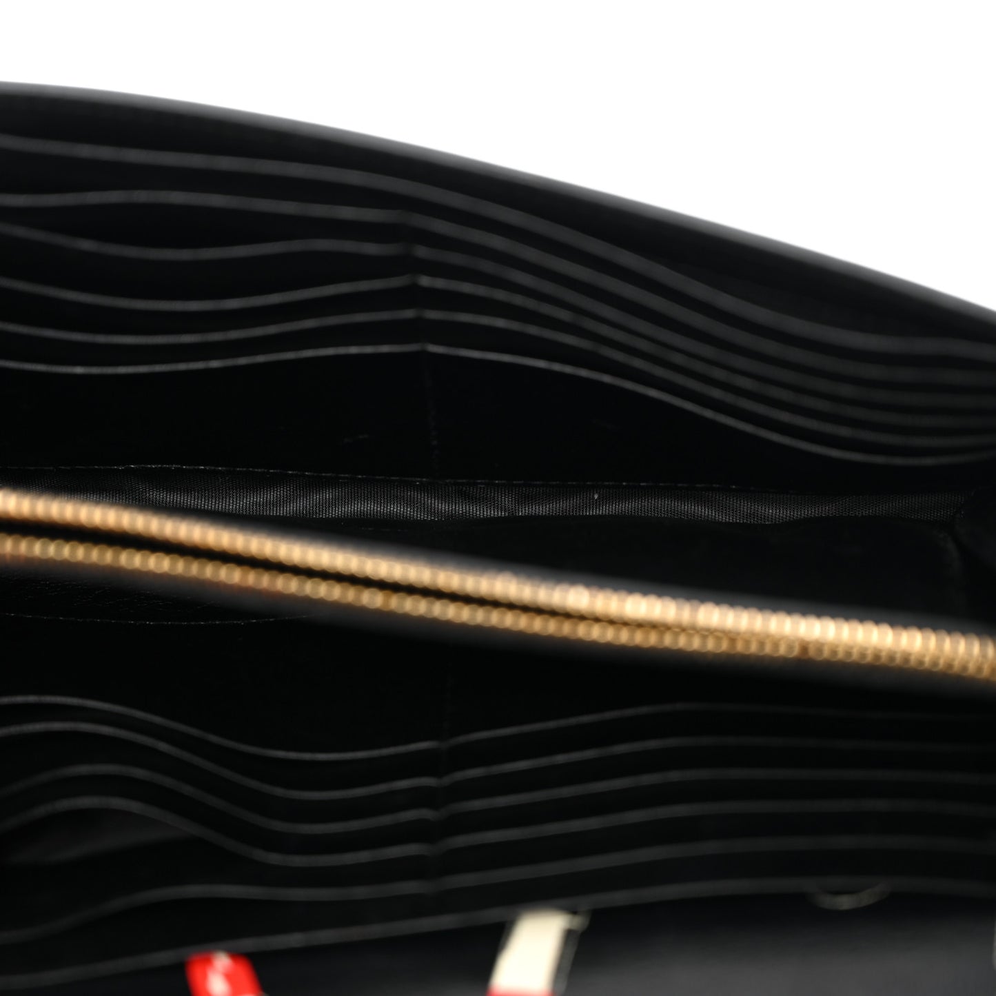 Calfskin Lipstick Print Classic Monogram Kate Wallet On Chain Black