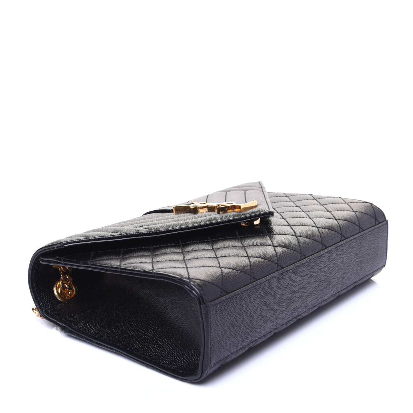 Grain De Poudre Textured Mixed Matelasse Triquilt Medium Monogram Satchel Black