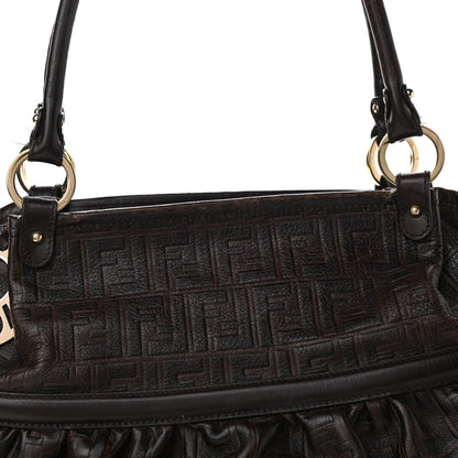 Fendi Calfskin FF Embossed Chef Shopper Tote Chocolate 7 of 15