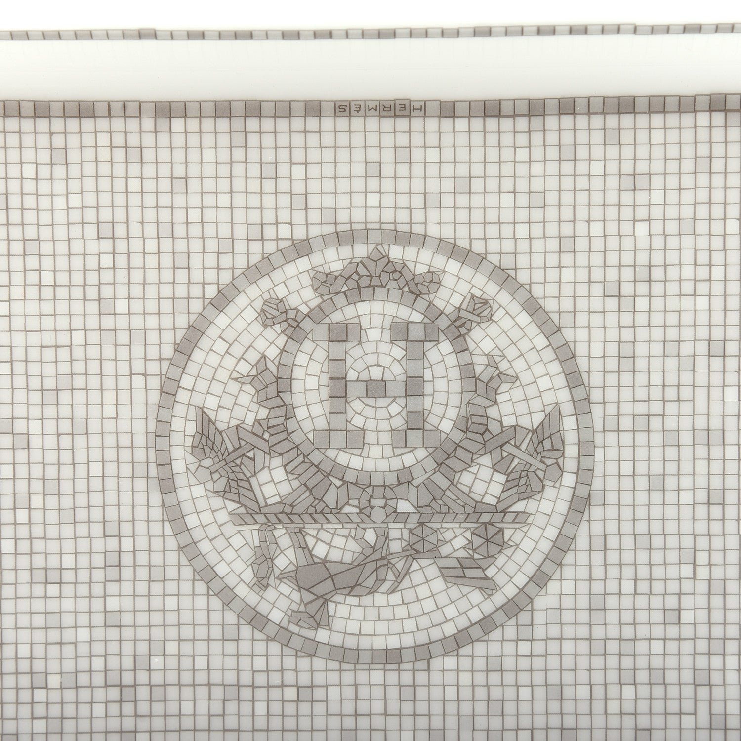 Hermes Porcelain Mosaique Au 24 Sushi Plate Platine 6 of 7