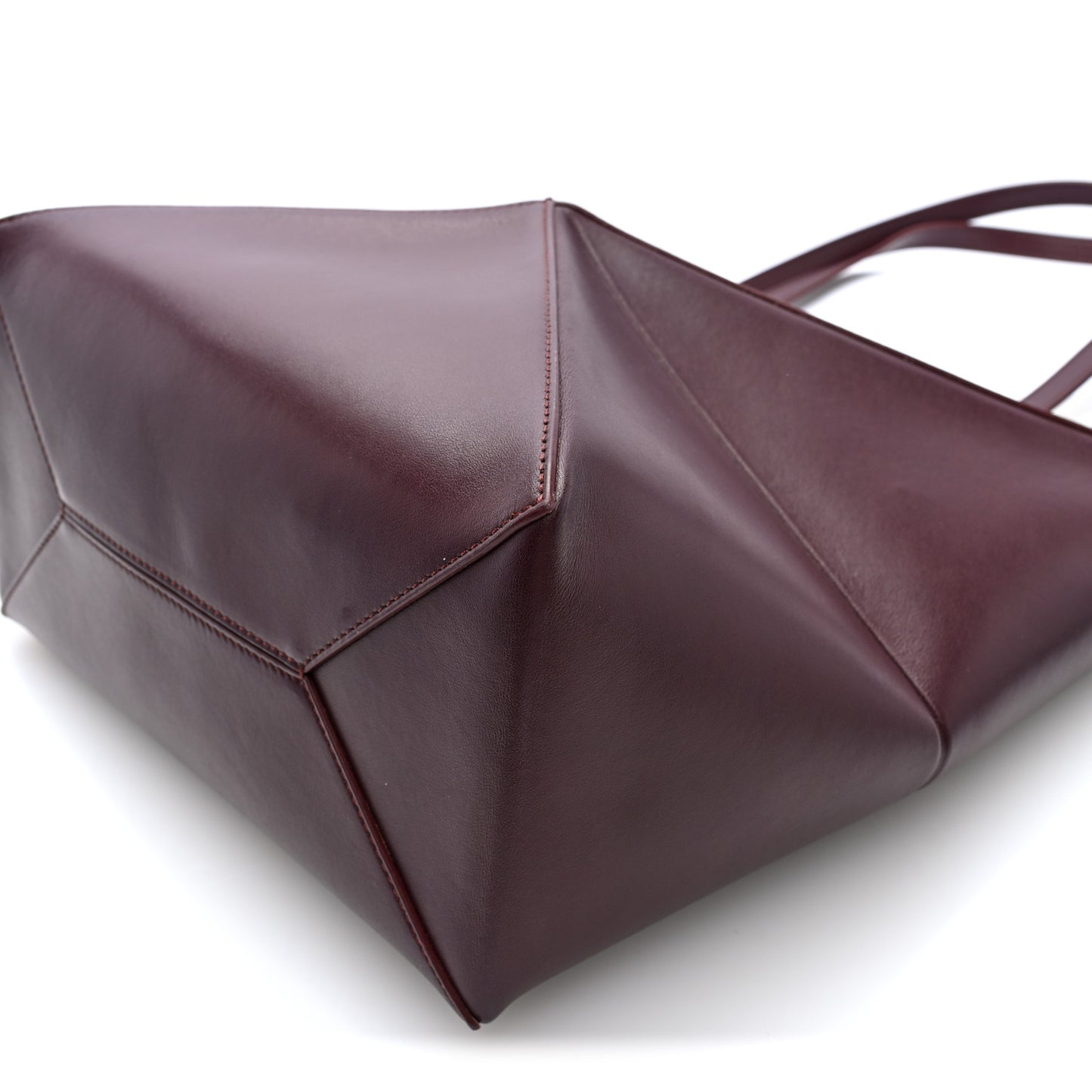 Shiny Calfskin Medium Puzzle Fold Tote Dark Burgundy