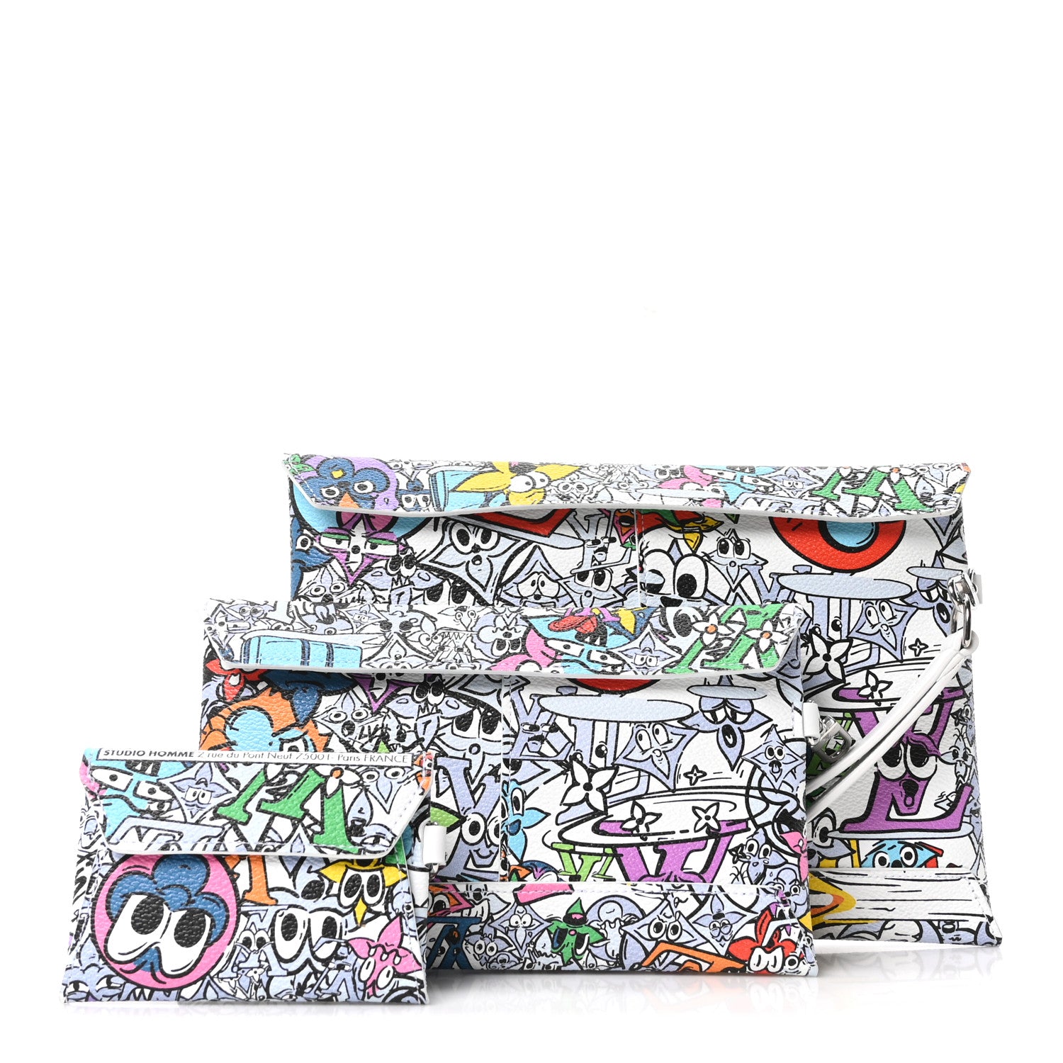 Louis Vuitton Monogram Comics Trio Envelope Pouch Multicolor 3 of 14