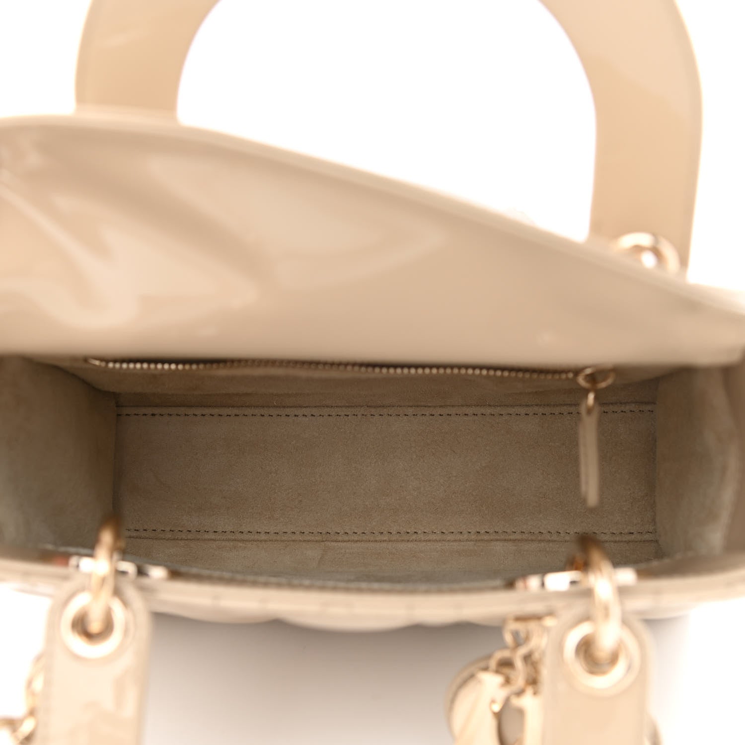 Christian Dior Patent Cannage Small Lady Dior Beige 5 of 10