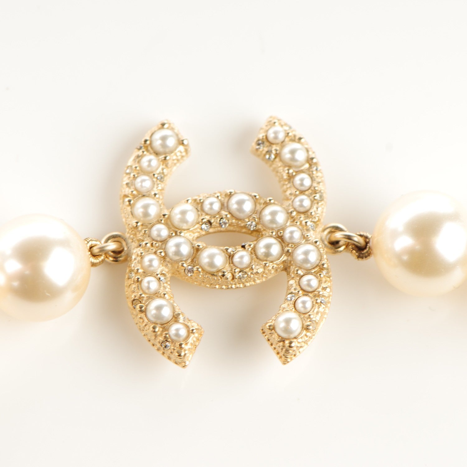 Chanel Graduated Pearl CC Long Necklace Gold 6 of 6