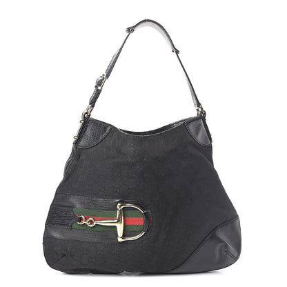 Gucci Monogram Web Hasler Hobo Black 1 of 14