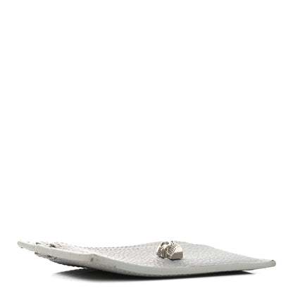 Alexander McQueen Grained Calfskin Skull Card Holder Grey 4 of 9