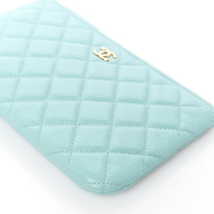 Chanel Caviar Quilted Cosmetic Case Light Blue 10 of 10