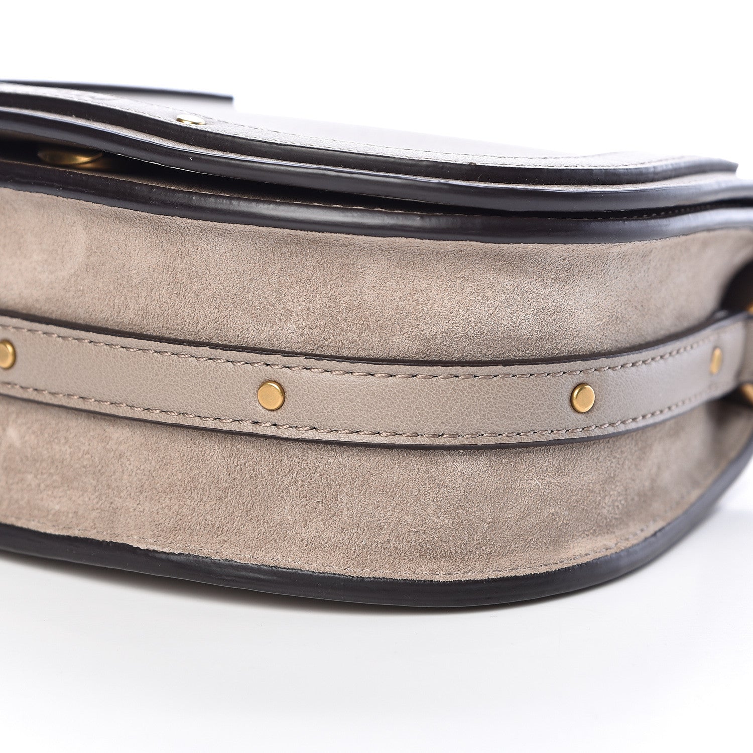 Chloe Calfskin Suede Small Nile Bracelet Bag Motty Grey 9 of 11