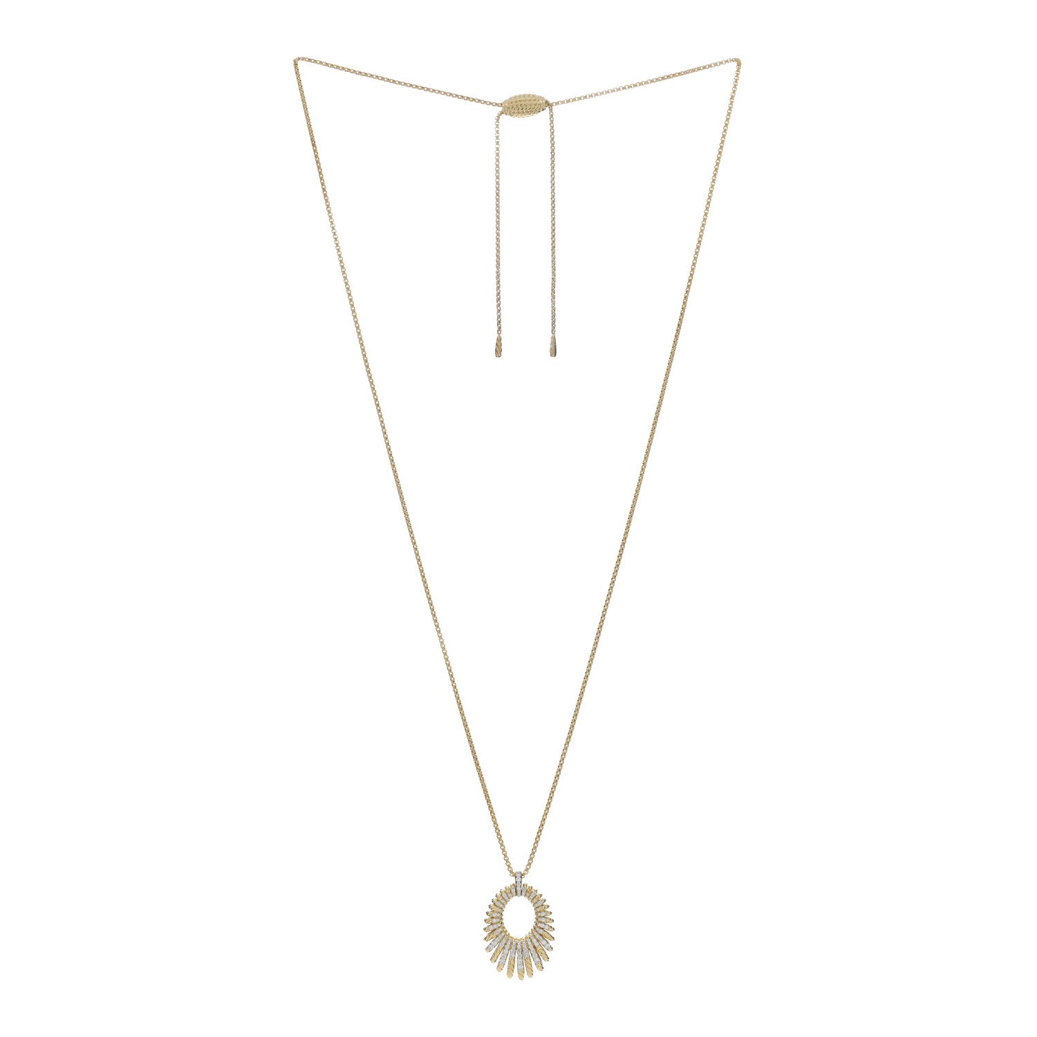 David Yurman 18K Yellow Gold Diamond Tempo Pendant Necklace 2 of 5