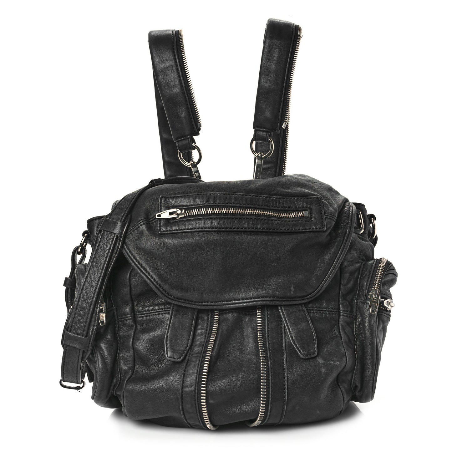 Lambskin Marti Backpack Bag Washed Black Rhodium Hardware
