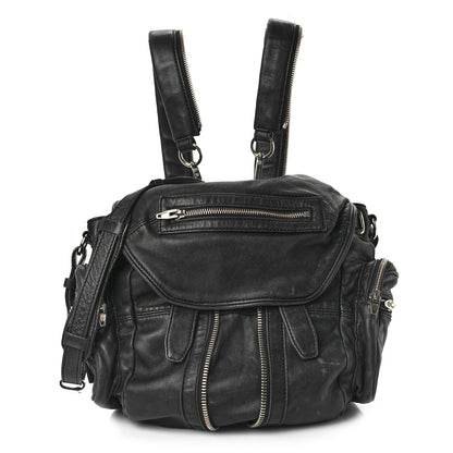 Alexander Wang Lambskin Marti Backpack Bag Washed Black Rhodium Hardware 1 of 13
