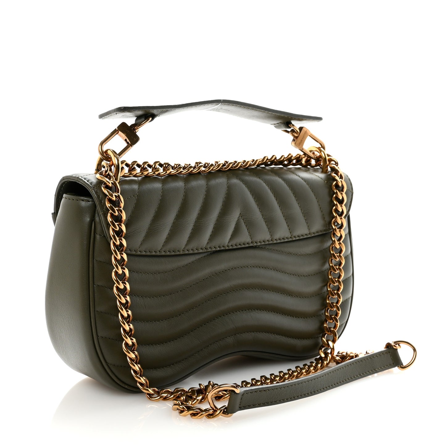 Calfskin New Wave Chain MM Kaki