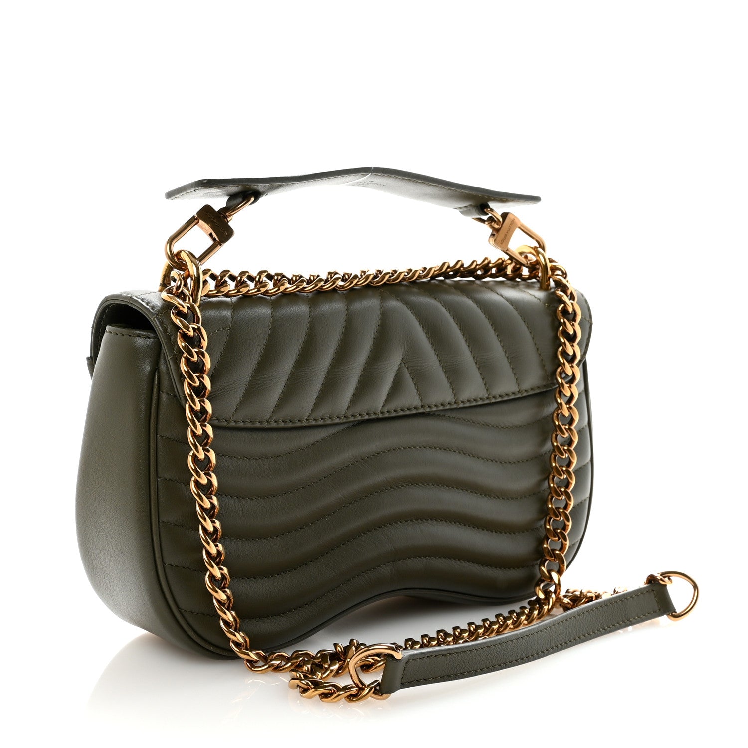 Louis Vuitton Calfskin New Wave Chain MM Kaki 3 of 9