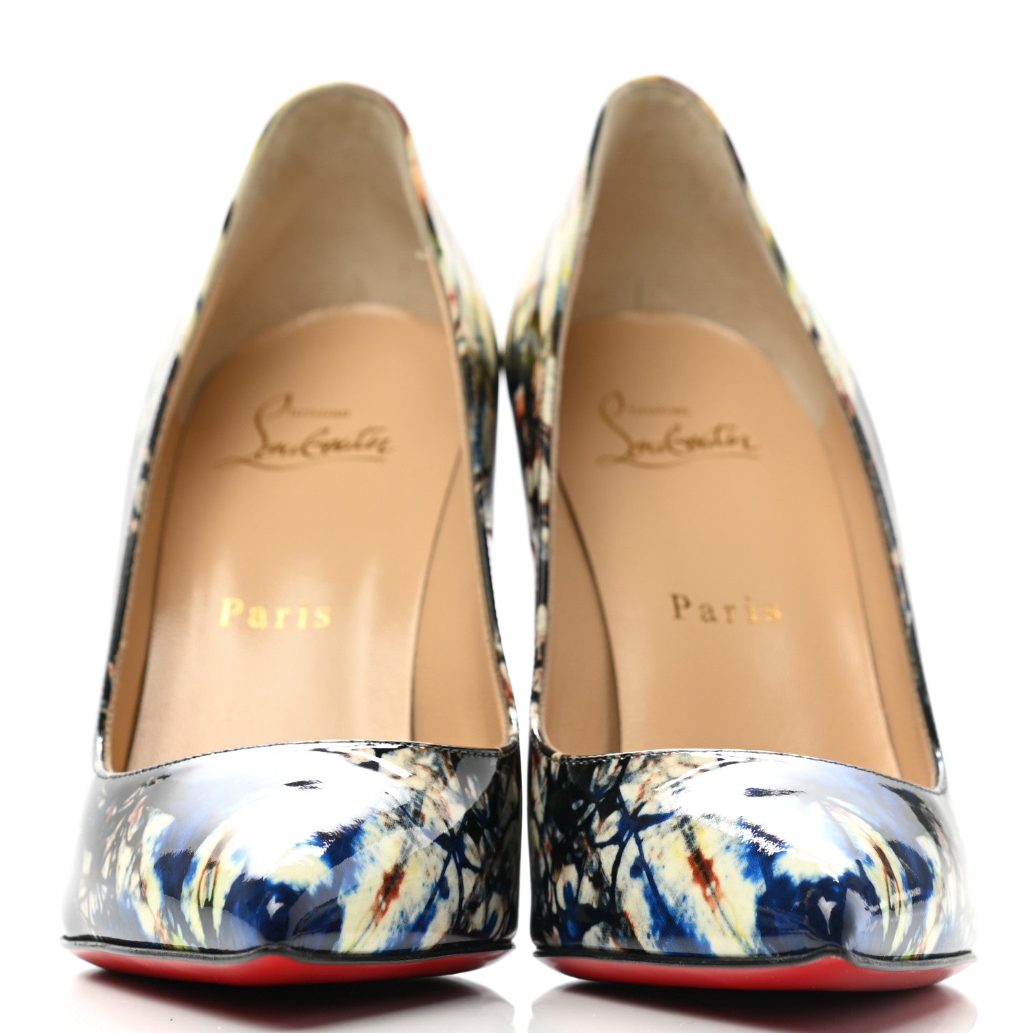 Christian Louboutin Patent Print Pigalle Follies 100 Pumps 37 Blue 2 of 8