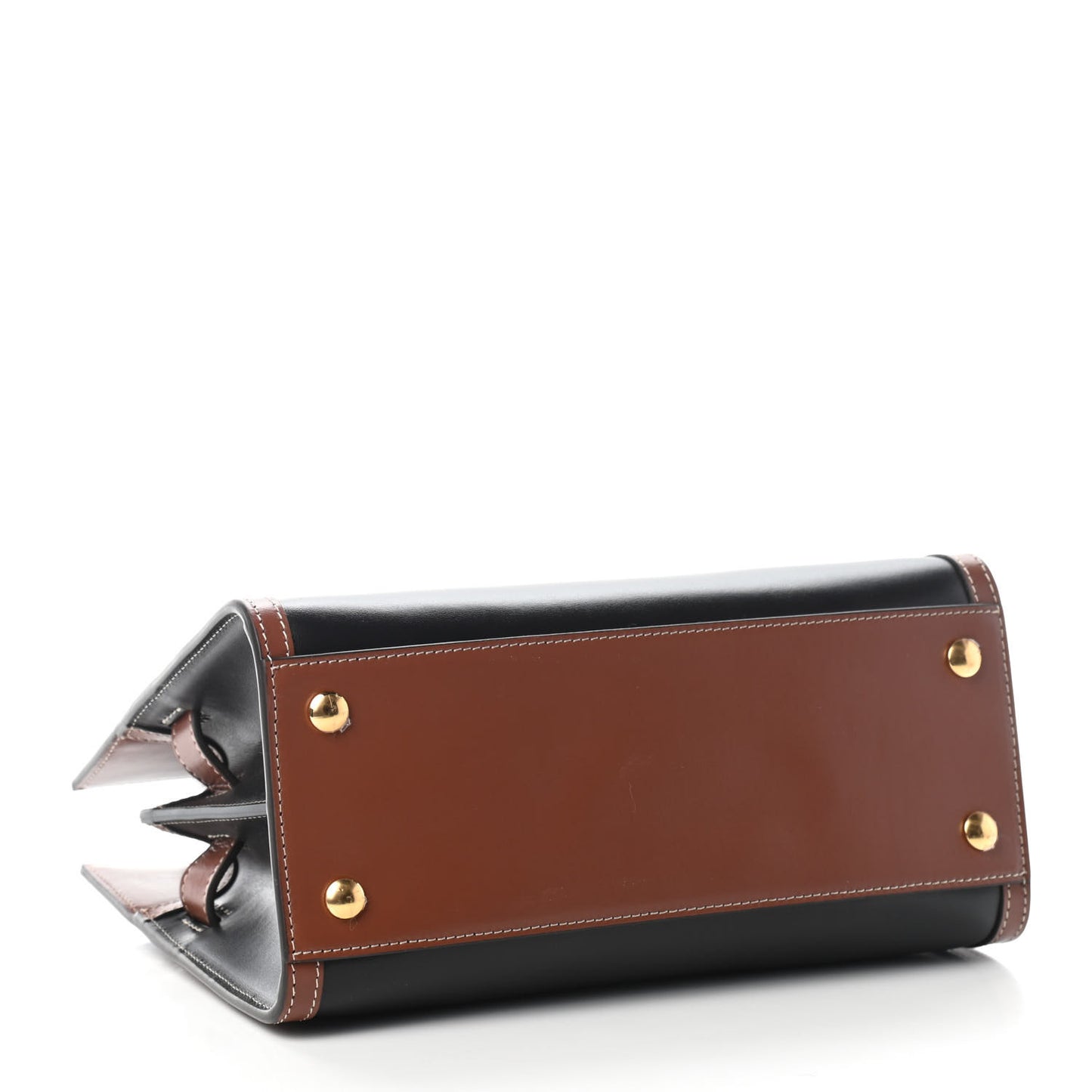 Calfskin Vintage Check Mini Two Handle Title Bag Black