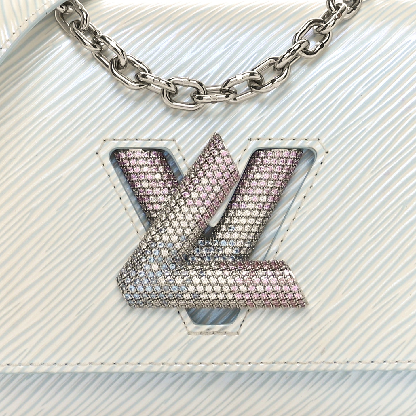 Epi Milky Way Twist Braided Chain Shoulder Bag Icy Blue