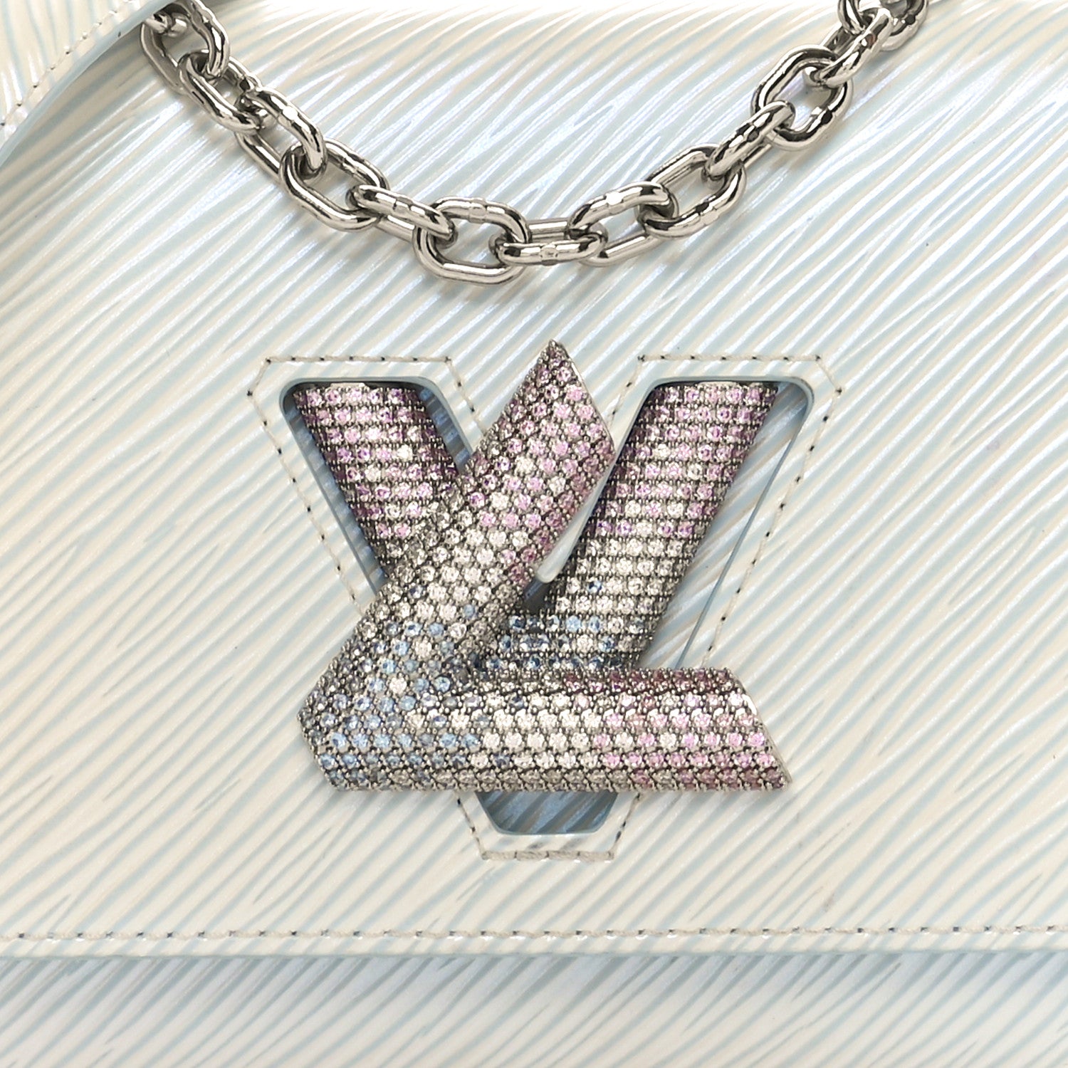Louis Vuitton Epi Milky Way Twist Braided Chain Shoulder Bag Icy Blue 7 of 10