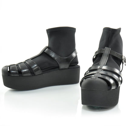 Chanel Rubber Platform Sandals 40 Black 1 of 7