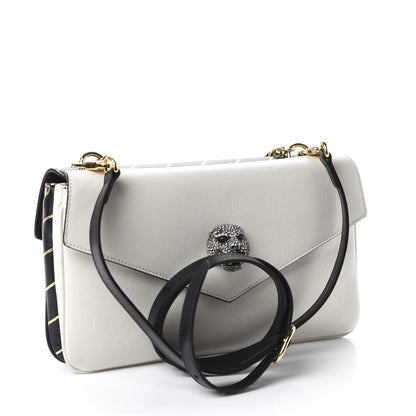 Gucci Calfskin Diagonal GG Medium Thiara Double Envelope Shoulder Bag Black White 3 of 11