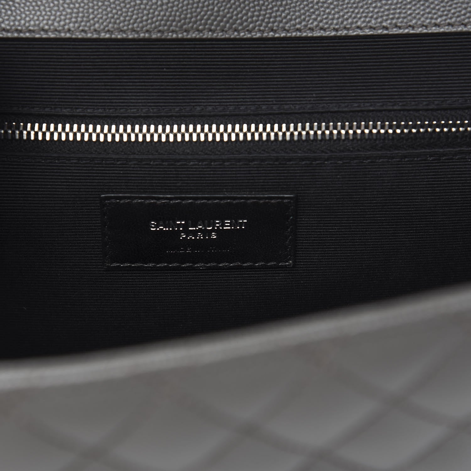 Saint Laurent Grain De Poudre Large Tri-Quilt Monogram Satchel Fog 6 of 8