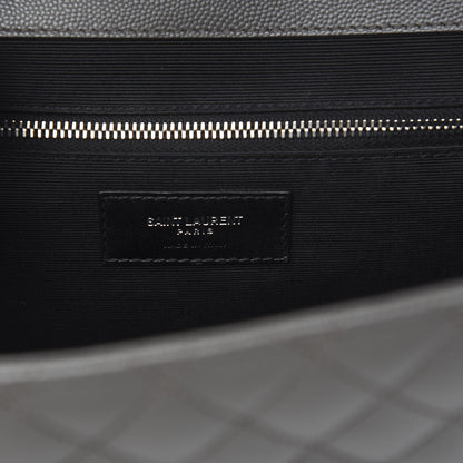 Saint Laurent Grain De Poudre Large Tri-Quilt Monogram Satchel Fog 6 of 8