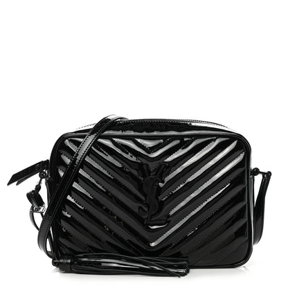 Saint Laurent Patent Calfskin Matelasse Monogram Lou Camera Bag Black 1 of 11