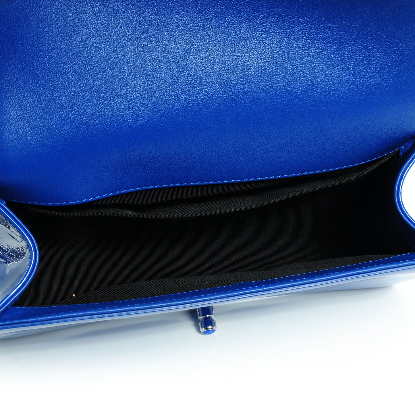 Patent Leather Medium Boy Flap Plexiglass Blue