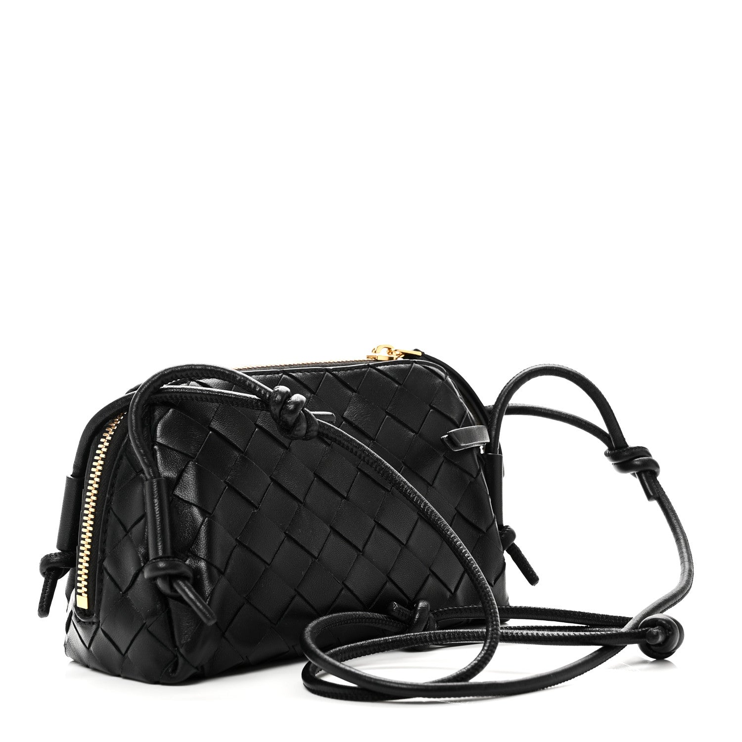 Bottega Veneta Calfskin Intrecciato Small Loop Top Handle Black 3 of 9