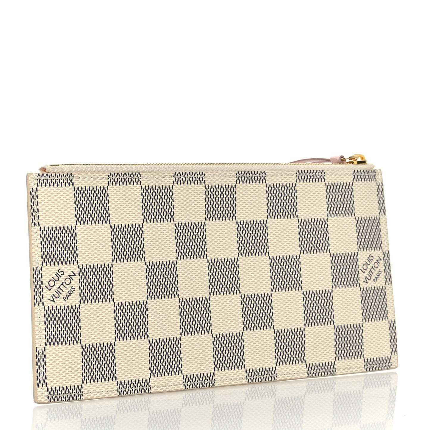 Damier Azur Felicie Chain Wallet Zippered Insert Rose Ballerine