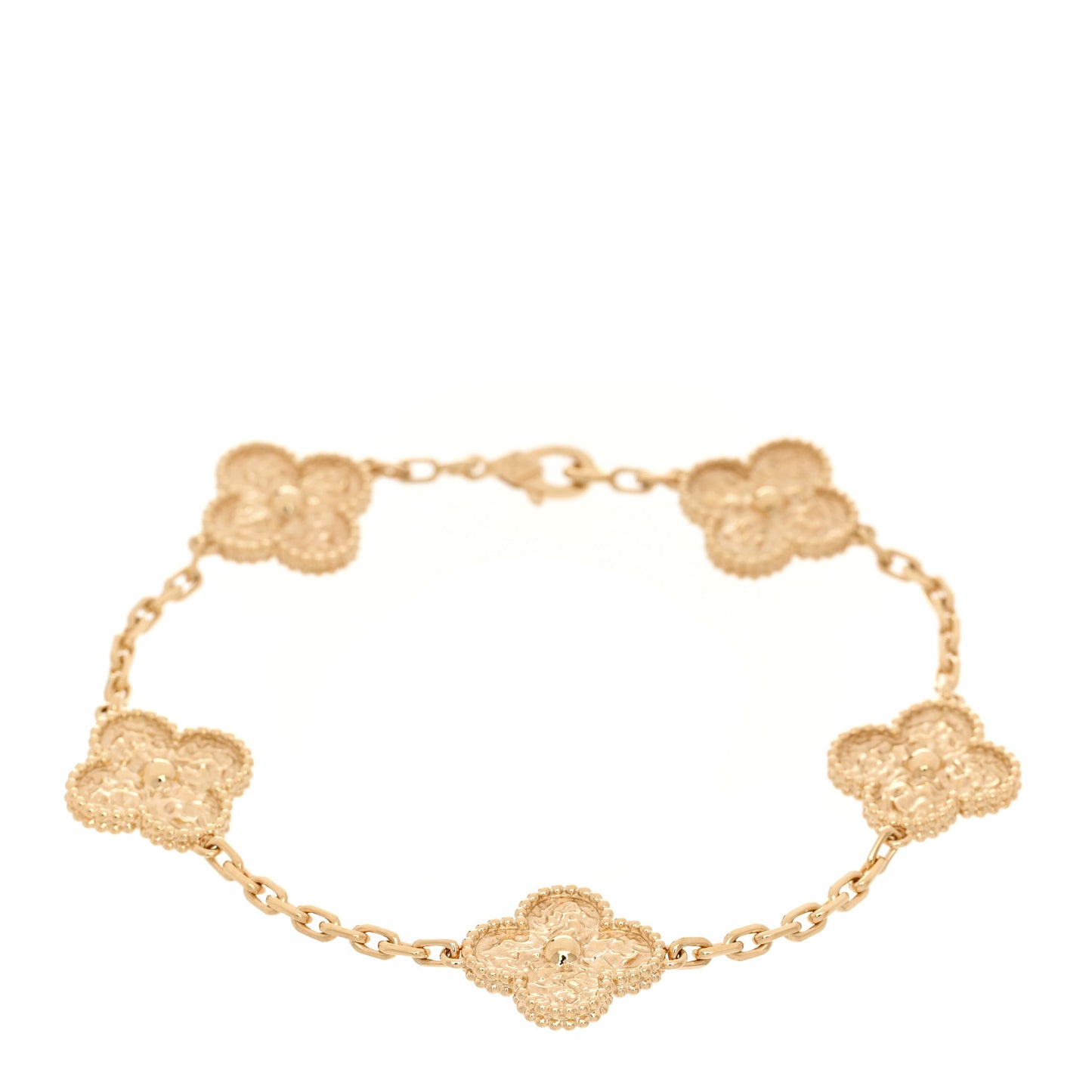 18K Yellow Gold 5 Motifs Vintage Alhambra Bracelet