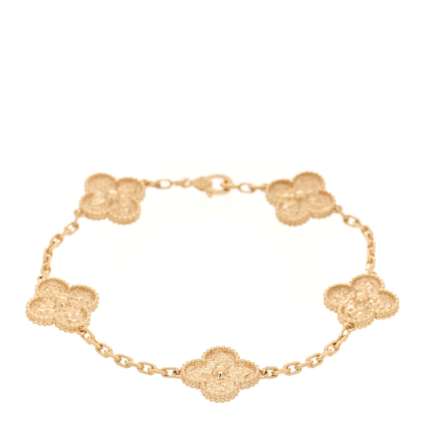 Van Cleef & Arpels 18K Yellow Gold 5 Motifs Vintage Alhambra Bracelet 1 of 5
