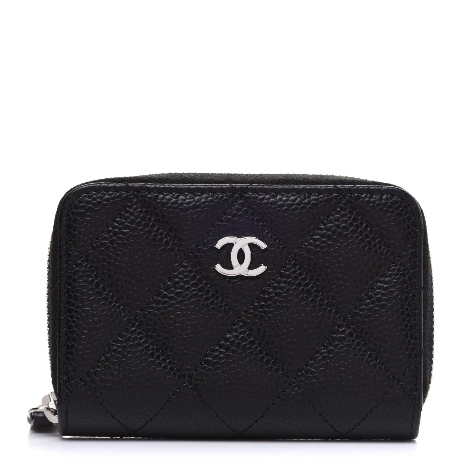 Chanel Caviar Quilted Zip Coin Purse Black 1 of 8