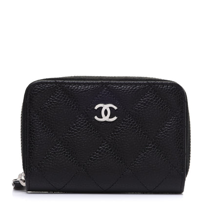 Chanel Caviar Quilted Zip Coin Purse Black 1 of 8