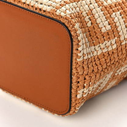 Fendi Raffia Vitello Seta F is Fendi FF Woven Mini Mon Tresor Bucket Bag Brick Natural 10 of 10