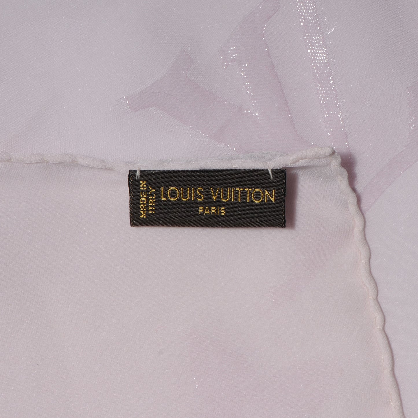 Silk Polyamide Glitter Monogram Stole Pale Pink