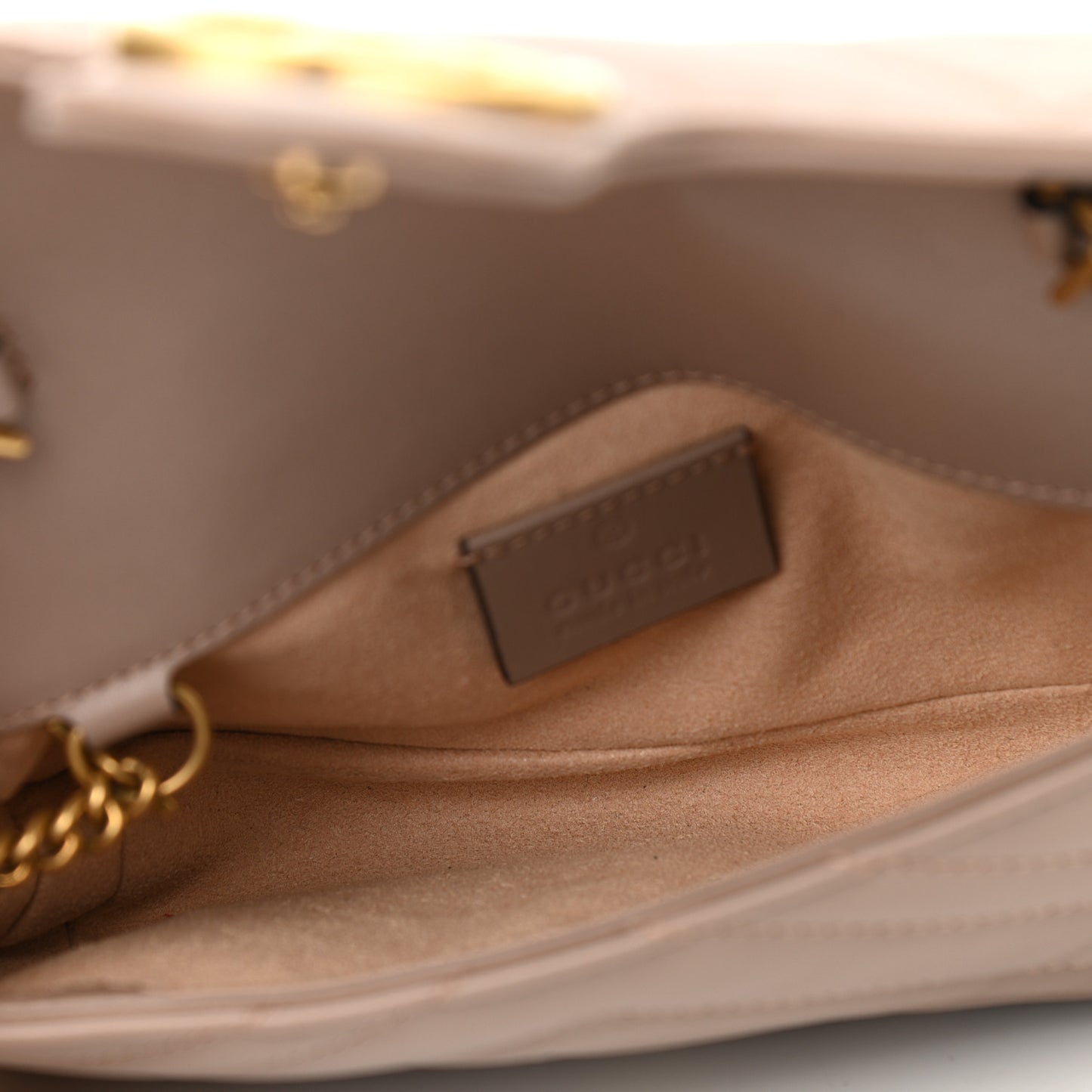 Calfskin Matelasse Super Mini GG Marmont Shoulder Bag Porcelain Rose