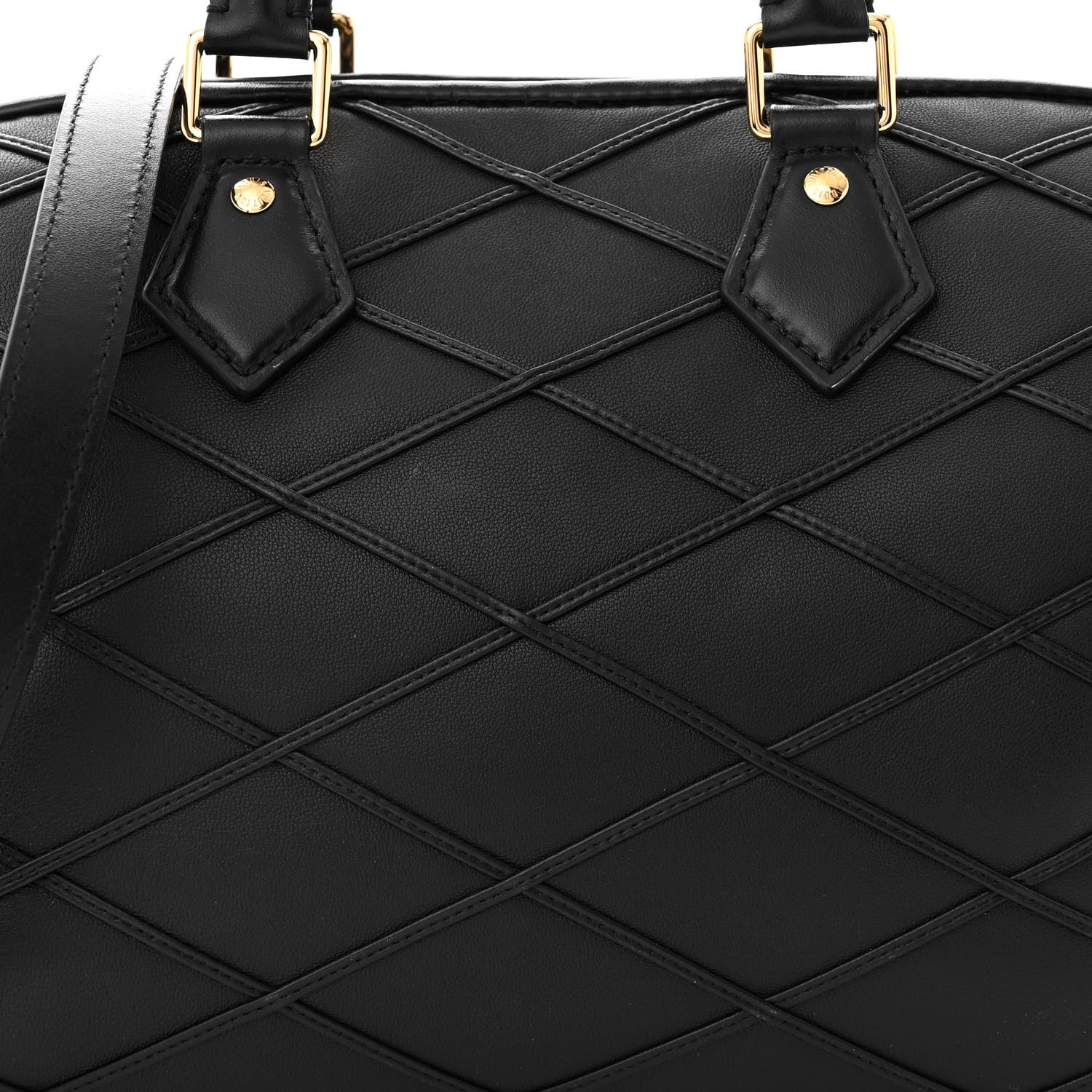 Louis Vuitton LOUIS VUITTON Lambskin Malletage Speedy Bandouliere 25 Black 7 of 9
