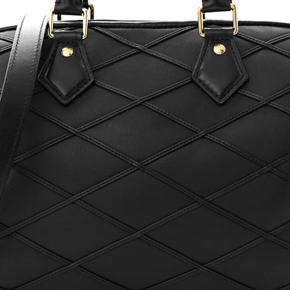 Louis Vuitton LOUIS VUITTON Lambskin Malletage Speedy Bandouliere 25 Black 7 of 9
