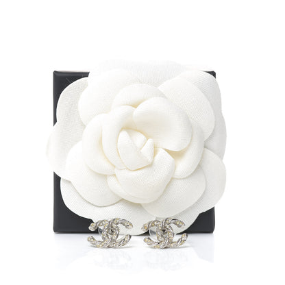 Chanel Crystal CC Twisted Earrings Silver 5 of 5